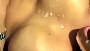 shemale ejaculates her own face