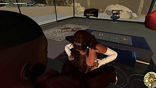 Black Man Fucks Asian Woman On Couch In Second Life