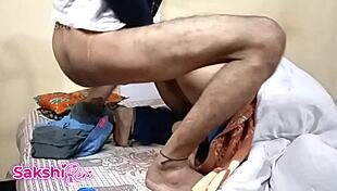 Indian stepmom shaves pussy, stepson sees and fucks her