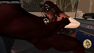 Black Man Fucks Asian Woman On Couch In Second Life