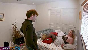 my stepmom's back hurts but she's too horny for sex