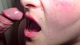 close up blowjob - every drop on the tongue awakens a new fire in her