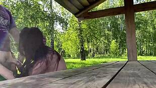 I was walking in the woods and saw a bored beauty i lifted her mood with my dick