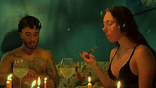 Birthday Dinner Turns into Passionate Sex with Moaning and Orgasms in the Kitchen