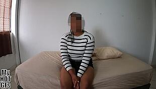 xiomara reciben un cum masivo en toda la cara, casting facial for petite latina teen.