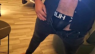 Stepbrother jerks off during amazing Italian creampie