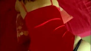 French Amateur In Red Satin Lingerie Gets Pussy Fucking With Dirty Talk