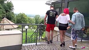 deutsche rtl2 tv star red storm im outdoor dreier rote haare - german redhead 😈