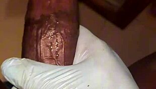 stocking-clad slave deepthroats sextoy until it gets nasty