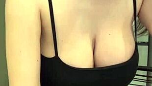 I watch my slender stepmother show her milky tits and lick her nipples