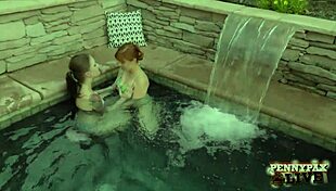 Hot Tub Action With Lesbians Penny Pax And Curvy Big Ass Licking