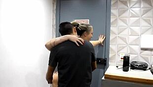 Husband catches wife giving ass to lover in bedroom