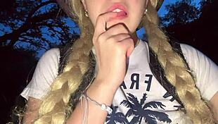 I Get Lost in Jungle and Touch My Pink Pussy and Natural Tits