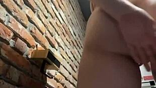 public deepthroat with squirting nipple clamps