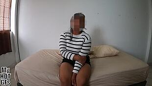 xiomara reciben un cum masivo en toda la cara, casting facial for petite latina teen.