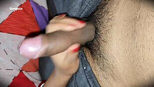 Stepmom gives first handjob, controlling cum