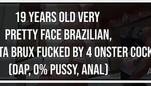 Pretty Brazilian Morganita Brux Fucked By 4 Monster Cocks