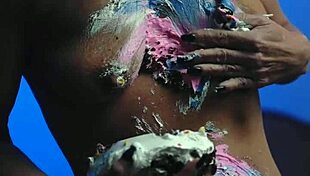 Messy Food Birthday Cake Girl Experiences Joyful Fetish Celebration