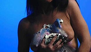 Messy Food Birthday Cake Girl Experiences Joyful Fetish Celebration