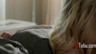 Stepmom succumbs to husband's eager advances with big tits and shaved pussy