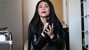 Leather Glove Fetish Asmr, Mistress In Femdom Play With Gloves And Leather.