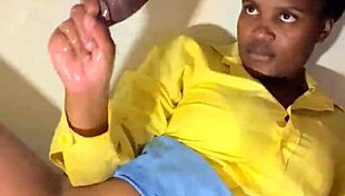 I'm milking my big tits on the desk with cum