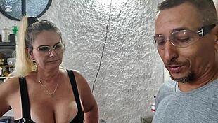 British chubby milf tiffany montavani deepthroats virgin boy's monster cock on car for money, orgasm humiliation