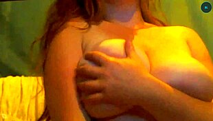 skype camgirl masturbates her big tits and pussy