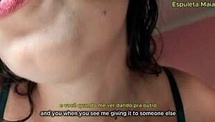 cuckold worships guided handjob from afar