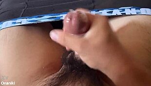 This japanese amateur is masturbating with a condom on in her solo session