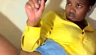 I'm milking my big tits on the desk with cum