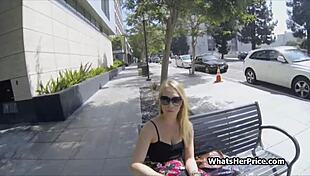 pounding broke blonde teen from the street for extra money