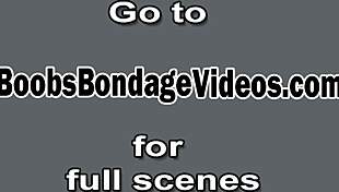 Wow, pale redhead with big tits tied up as slave for master!