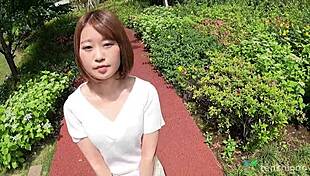 Look At This Amateur Tokyo Babe Asuka Suzumura's Shaved Pussy Getting Fingered!