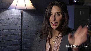 Brunette in Bondage Anal and Deep Throat Fucked