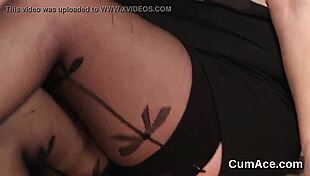 Nasty honey gets cum load on her face sucking all the cream