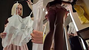 young blonde mycandyalice tries on see-through clothes and shows her big tits in public