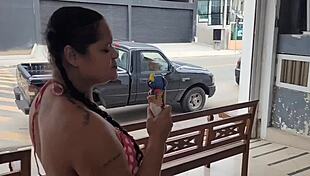 I found a giant chocolate cock at the ice cream shop