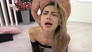 Screaming slut impaled in every hole during brutal gangbang! Cunt stretched wide and ass leaking as she's passed around like a toy made only for hard cock use.