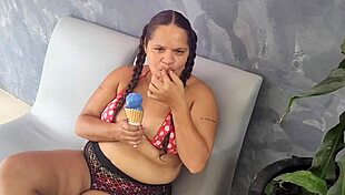 I found a giant chocolate cock at the ice cream shop