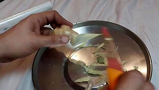 First time figging my submissive's anus with ginger 😈