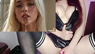 Rubia En Lenceria La Llenan De Semen Por Caliente - Masturbandome Con Ia