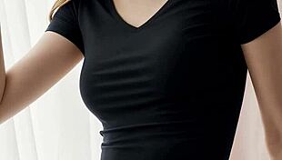 Model in panties and dark top