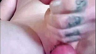 Solo jerkoff session ends in massive cumshot.