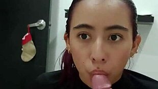 hot guy lets stepsister in for oral sex until he cums in her mouth