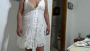 On the beach, I record stepmother bathing in bikini, cock hard