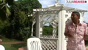 ebony sluts diamond star and chyanne jacobs take two big black cocks for outdoor foursome