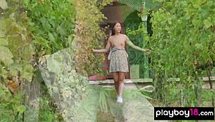 Petite Naked Asian Babe Katana Reveals Her Exotic Shaved Pussy Outdoor!