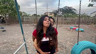 Fun Sex In Public Park With Whore Girlfriend And Horny Stranger