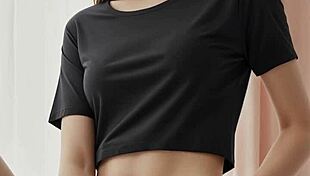 Model in panties and dark top